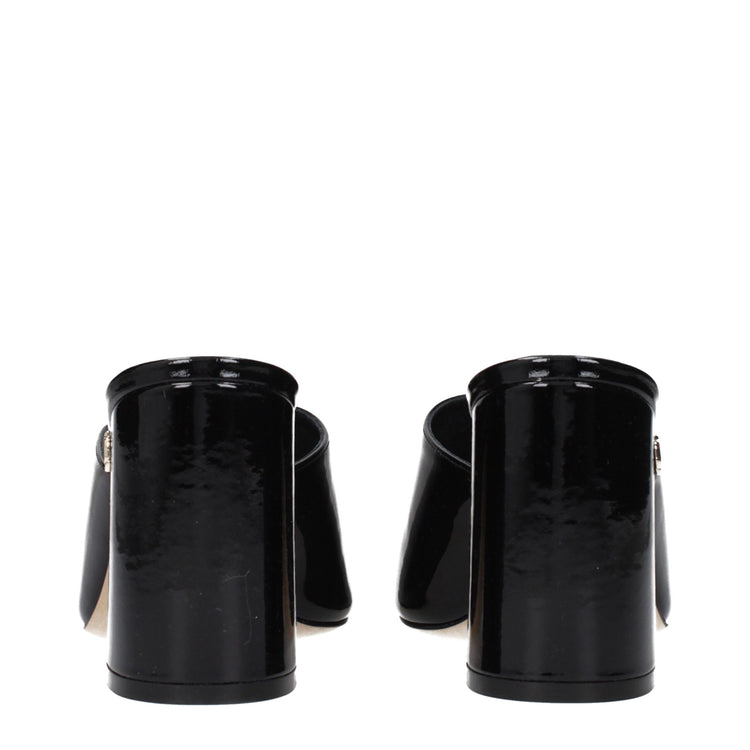 Black Leather Platform Sandals