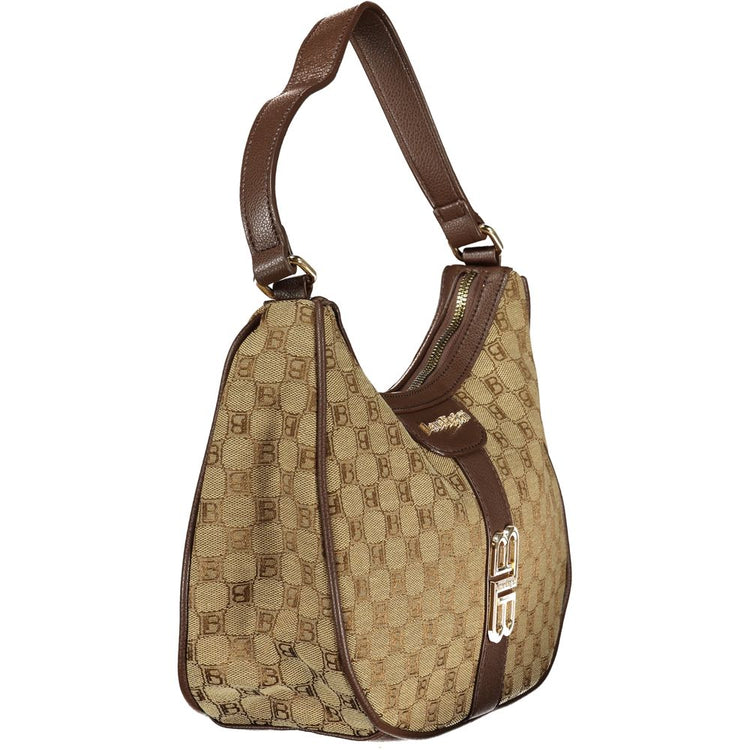 Beige Polyester Women Handbag