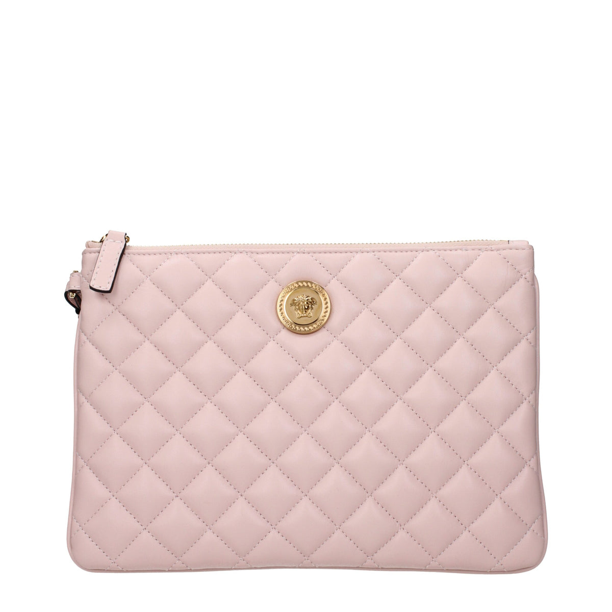 Pink Leather Clutch Bag
