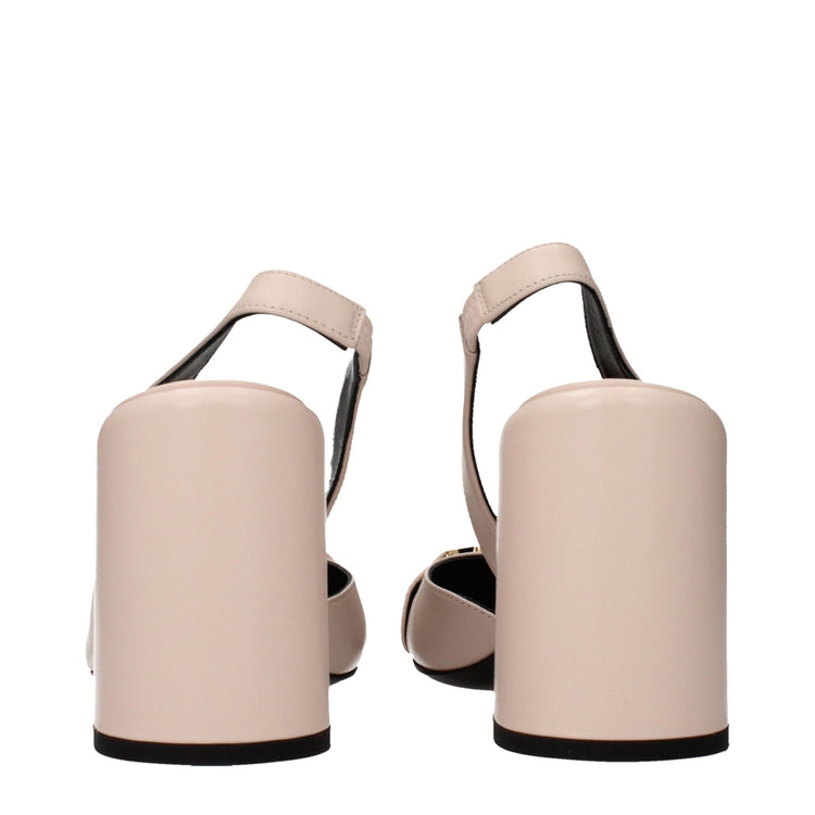 Pink Leather High Heel Pumps