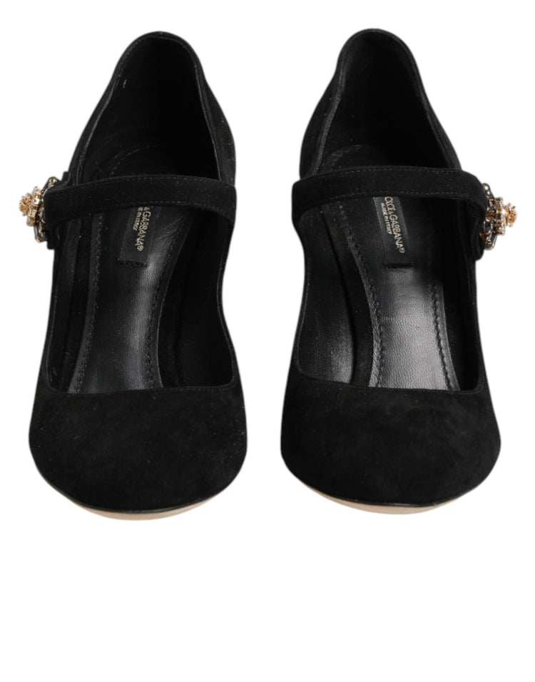 Black Embellsihed High Heels MARY JANES Shoes