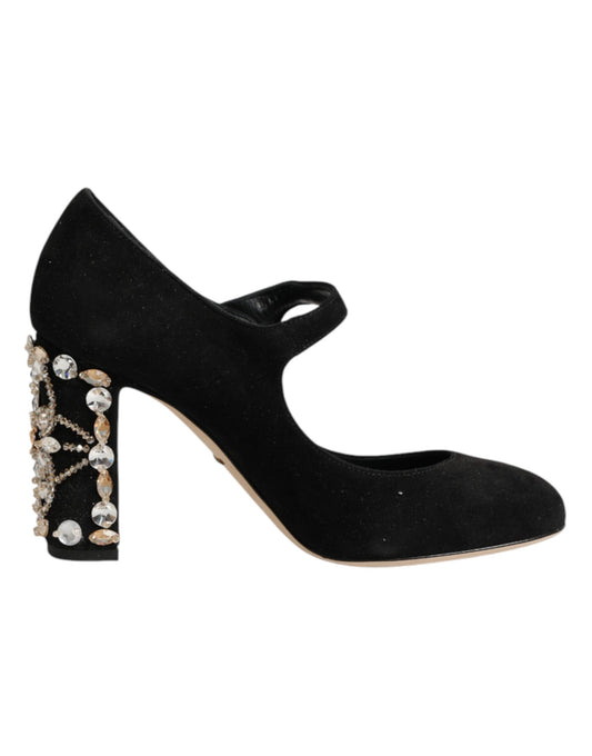 Black Embellsihed High Heels MARY JANES Shoes
