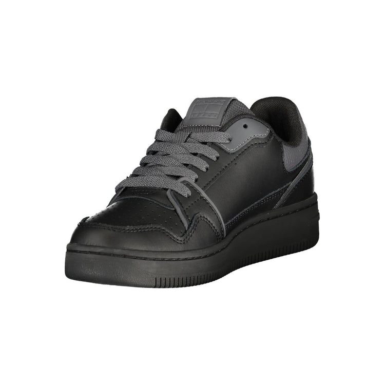 Black Polyurethane Women Sneaker