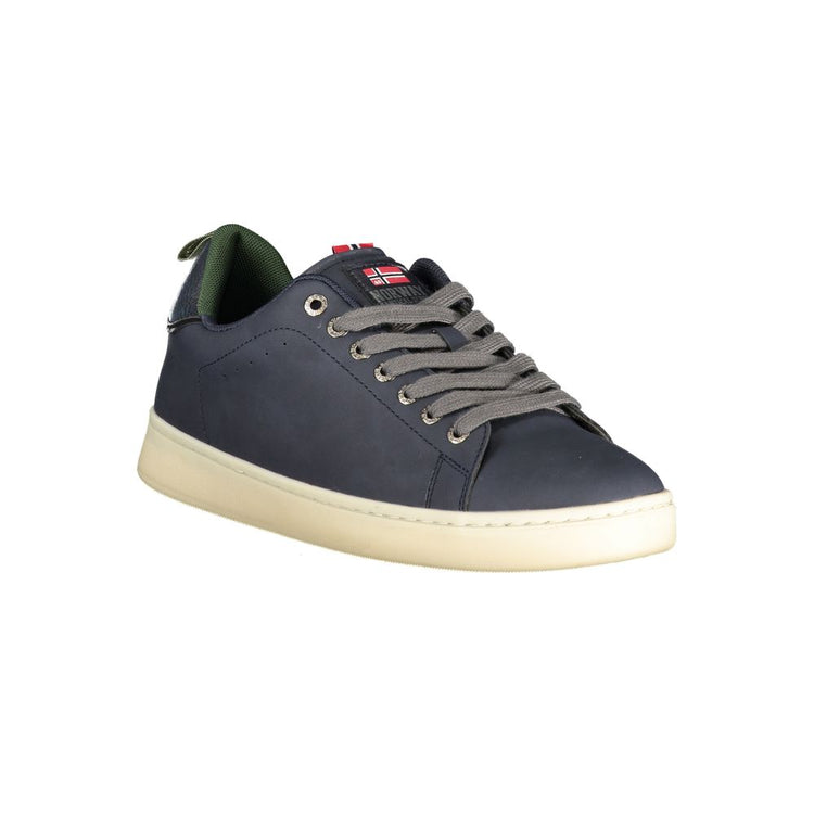 Blue Polyurethane Men Sneaker