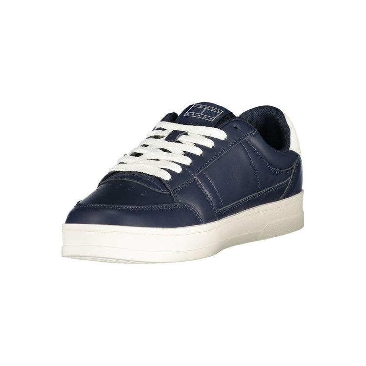 Blue Leather Men Sneaker