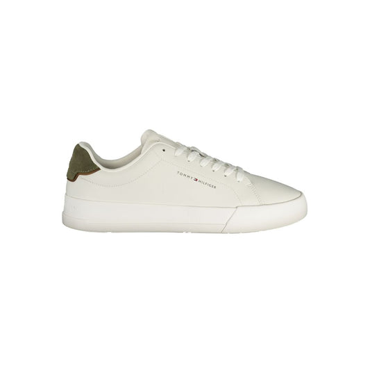 White Polyurethane Men Sneaker