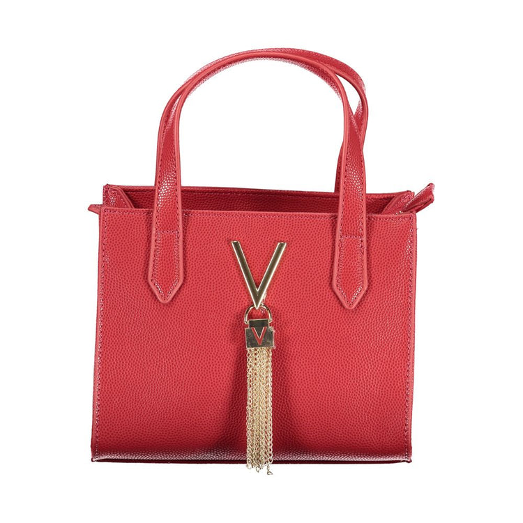 Red Polyurethane Women Handbag