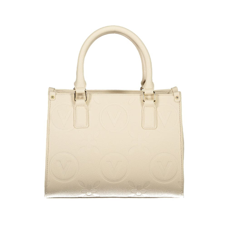Beige Polyurethane Women Handbag