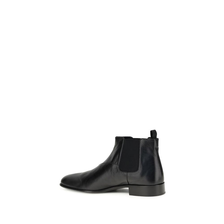 Black Goatskin Ankle Boots