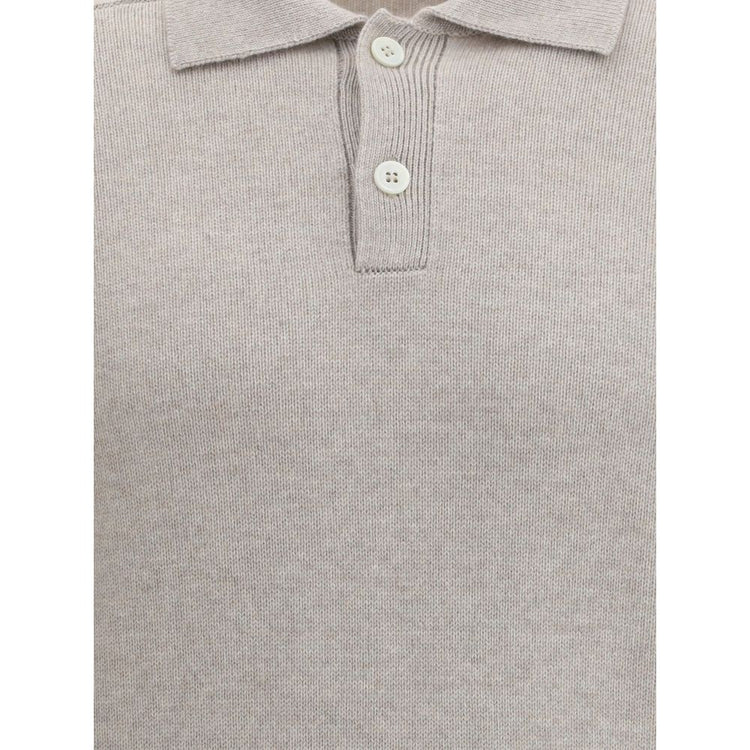 Beige Cashmere Polo Shirt