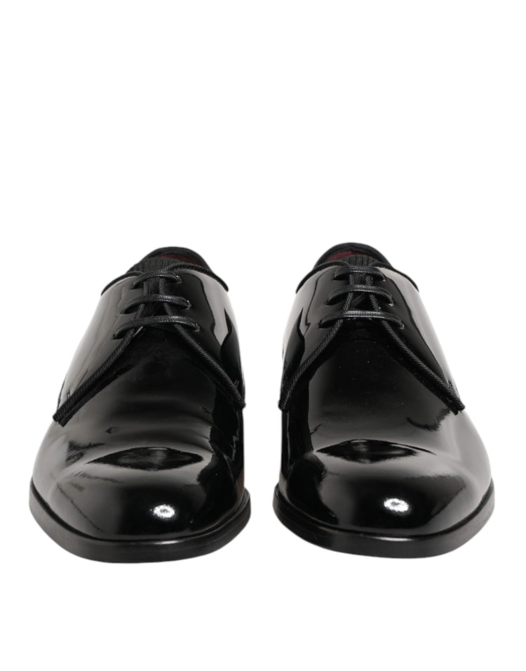 Black Calfskin Leather Derby Dress Shoes
