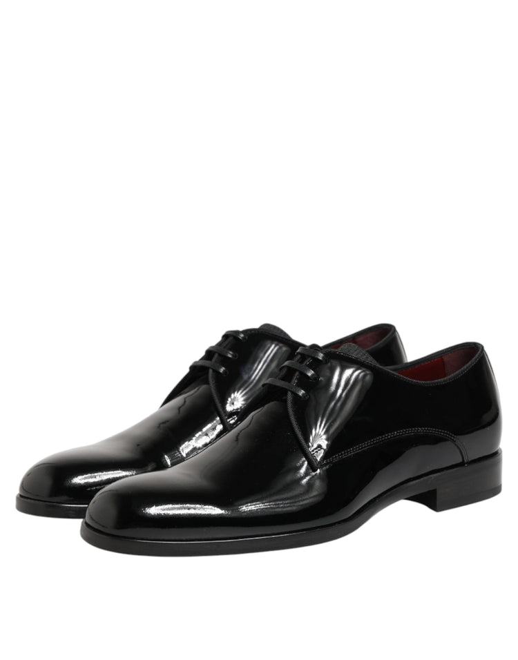 Black Calfskin Leather Derby Dress Shoes
