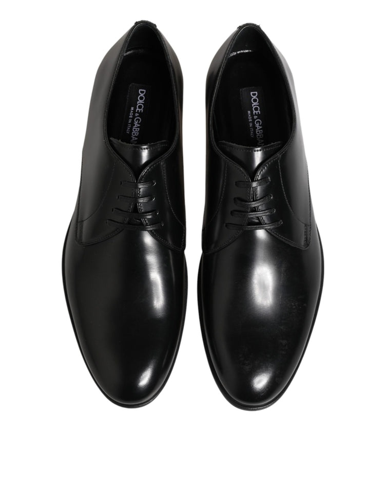 Black Calfskin Leather Derby Dress Shoes