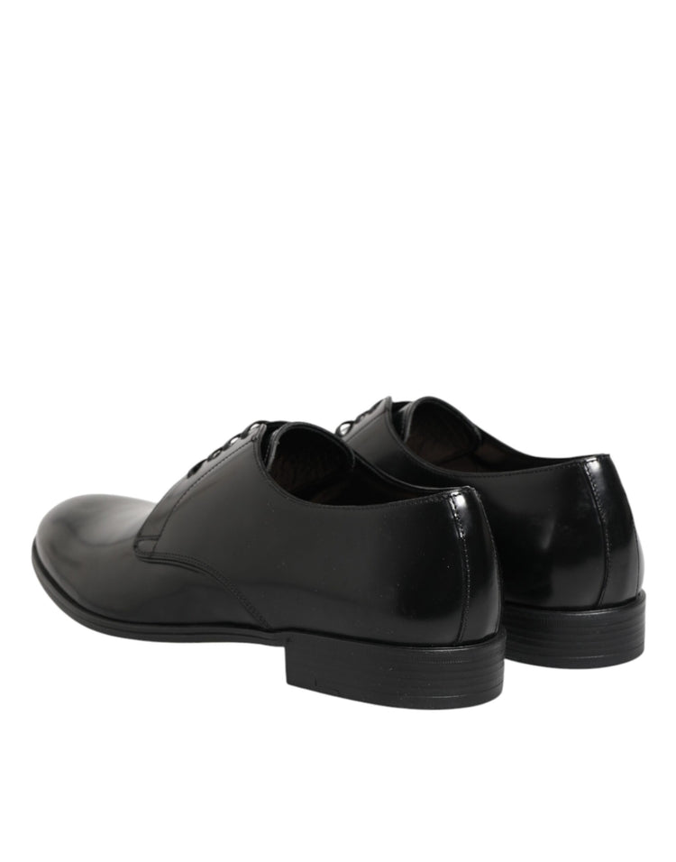 Black Calfskin Leather Derby Dress Shoes