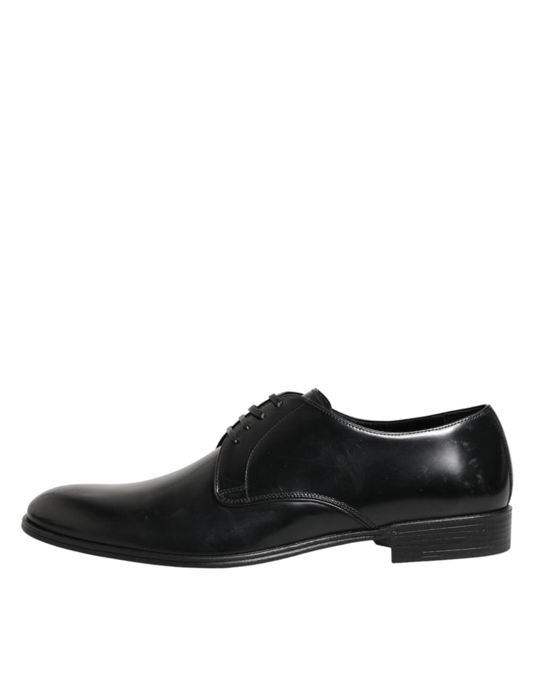 Black Calfskin Leather Derby Dress Shoes
