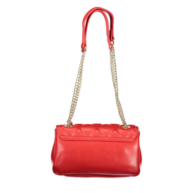Red Polyurethane Women Handbag