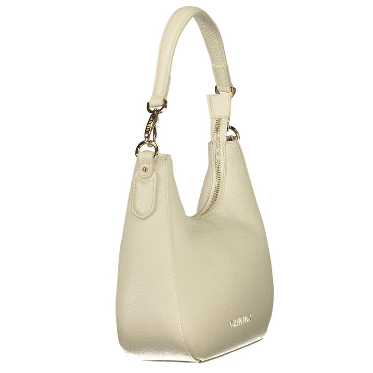 Beige Polyurethane Women Handbag