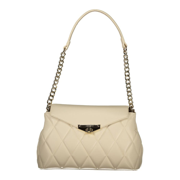 Beige Polyurethane Women Shoulder Bag