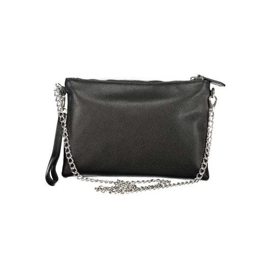 Black Polyurethane Women's Shoulder Bag