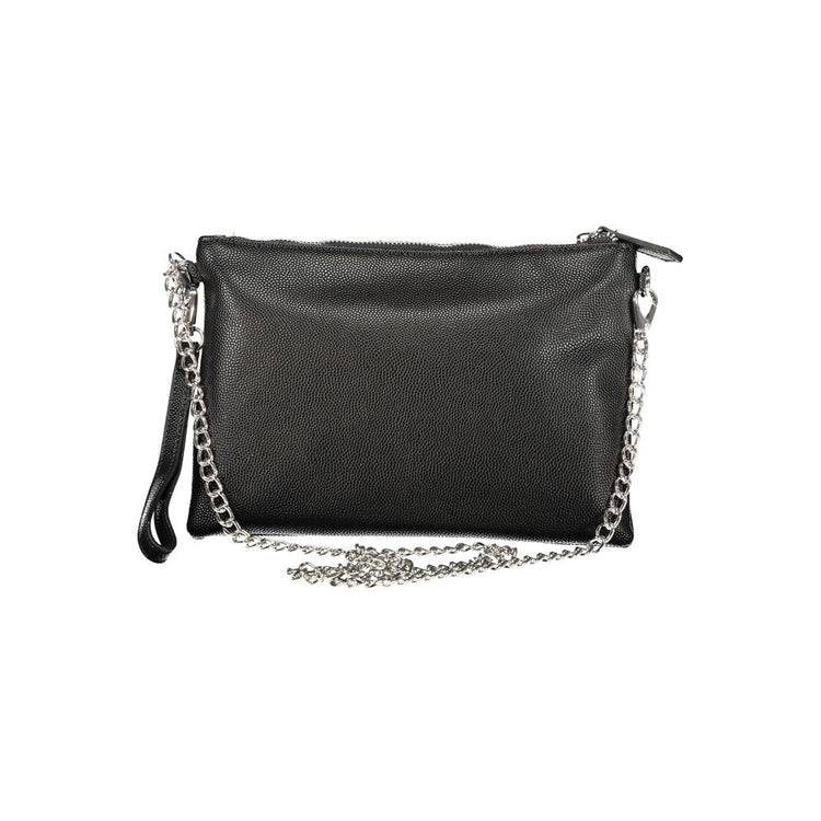 Black Polyurethane Women's Shoulder Bag