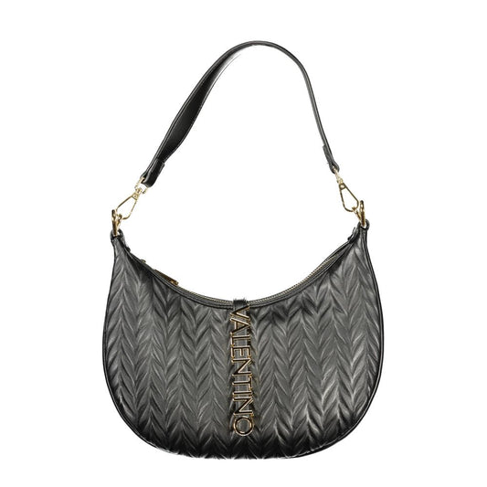 Black Polyurethane Women Shoulder Bag