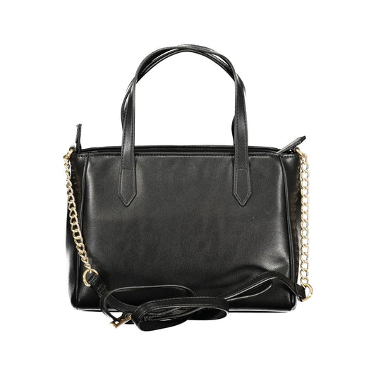 Black Polyurethane Women Handbag
