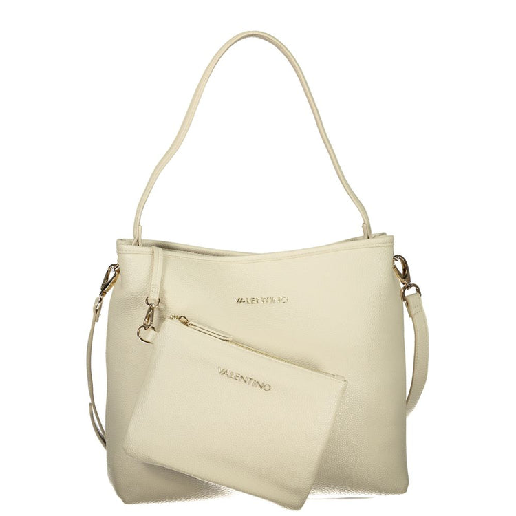 Beige Polyurethane Women Shoulder Bag