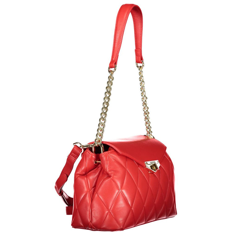 Red Polyurethane Women Handbag