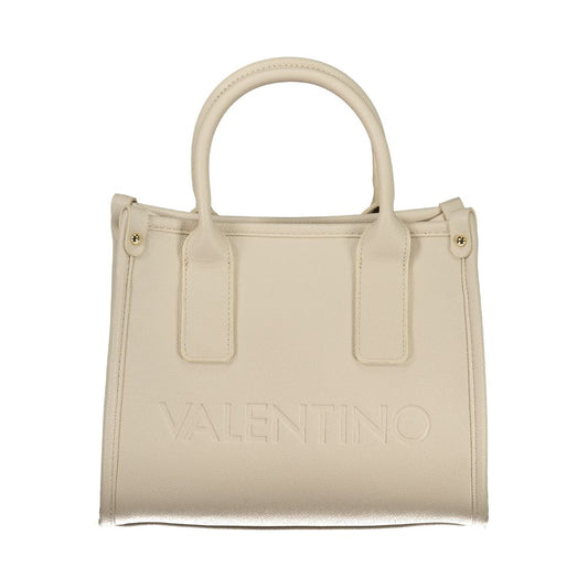 Beige Polyurethane Women Handbag