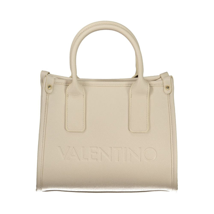 Beige Polyurethane Women Handbag