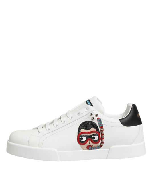 White Leather #DGFAMILY Men Sneakers Shoes