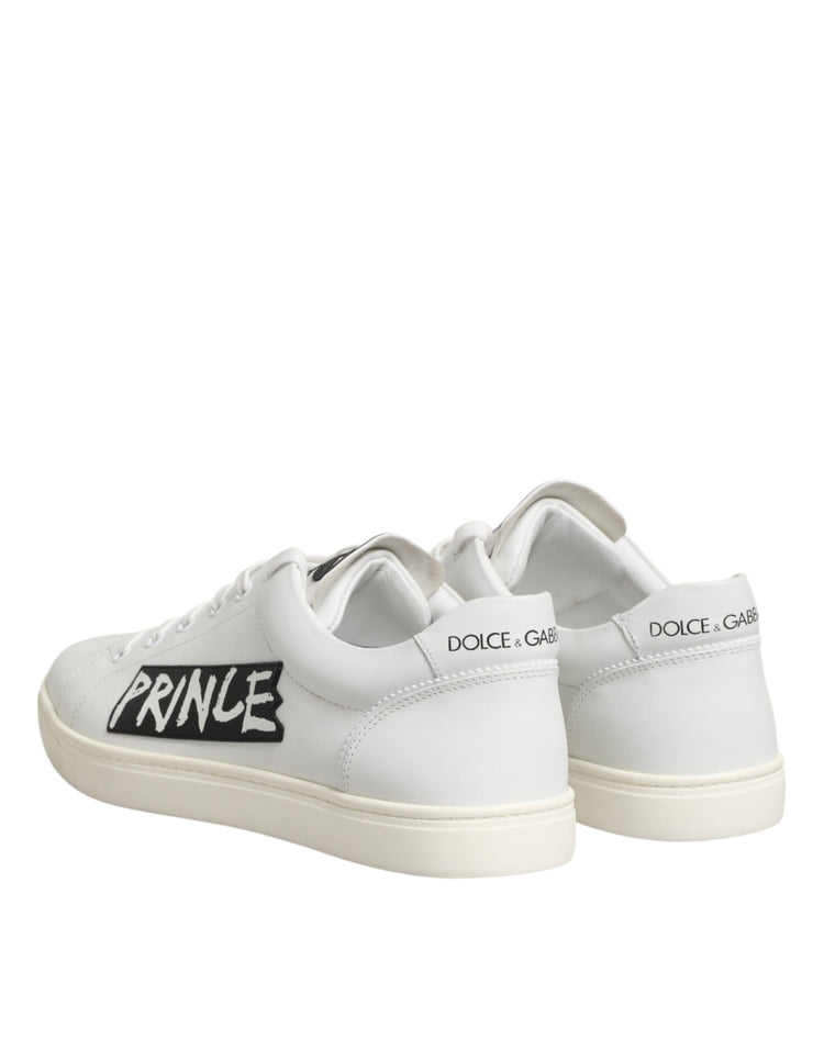 White Prince Leather Low Top Men Sneakers Shoes