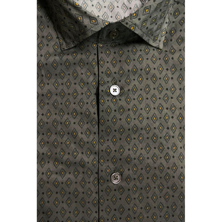 Green Cotton Men's Slim Shirt