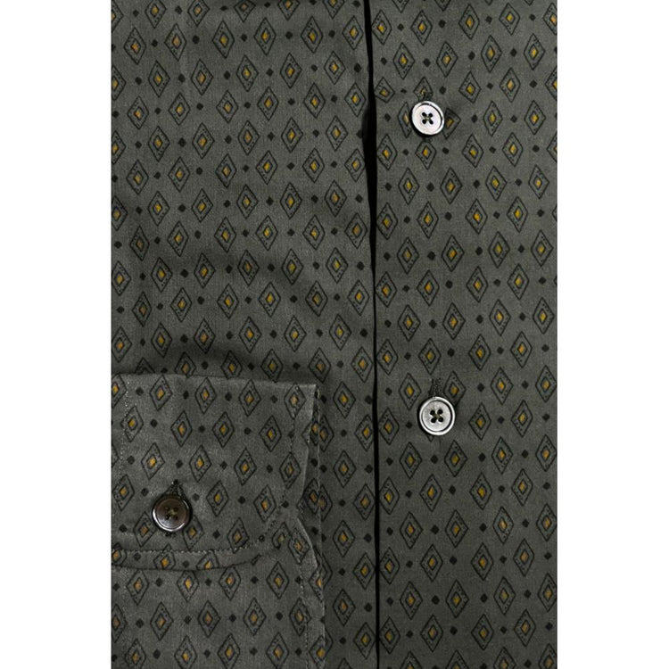 Green Cotton Men's Slim Shirt