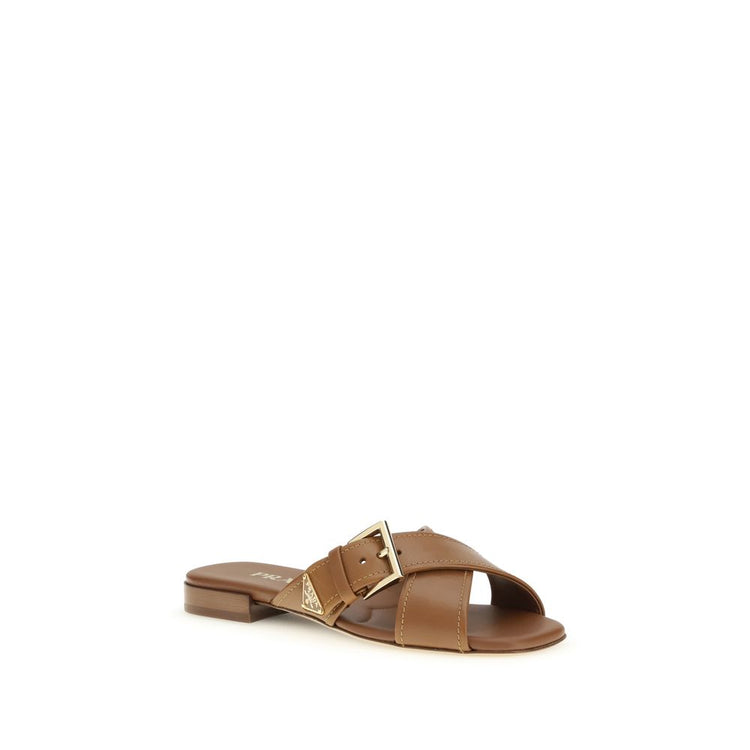 Brown Calf Leather Bos Taurus Sandals