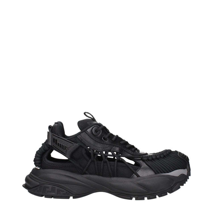 Black Leather Athletic Sneakers