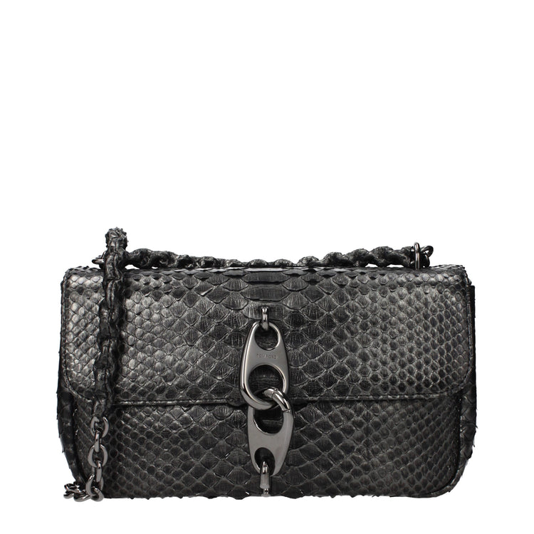 Gray Skin Shoulder Bag