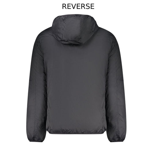 Black Polyester Men's Reversible Jacket