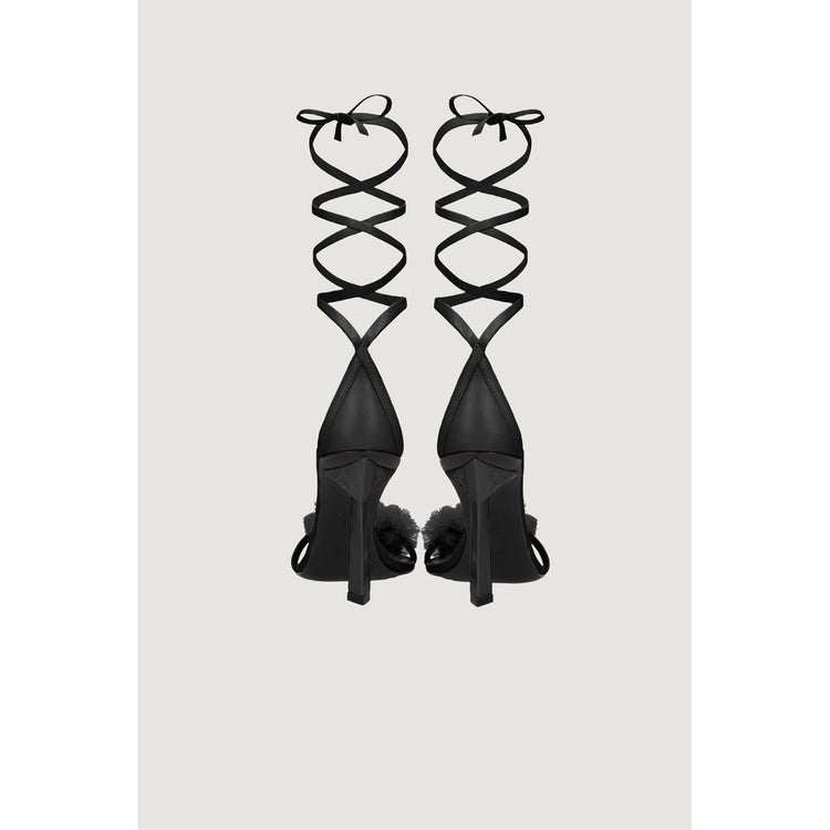 Black Leather High Heel Pumps