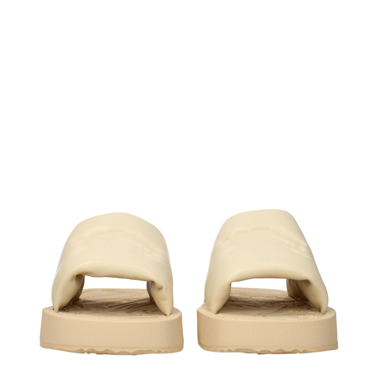 Beige Leather Slippers