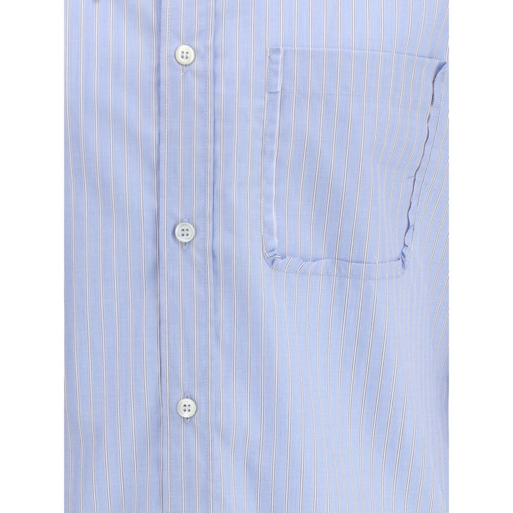 Blue Cotton Pattern Shirt