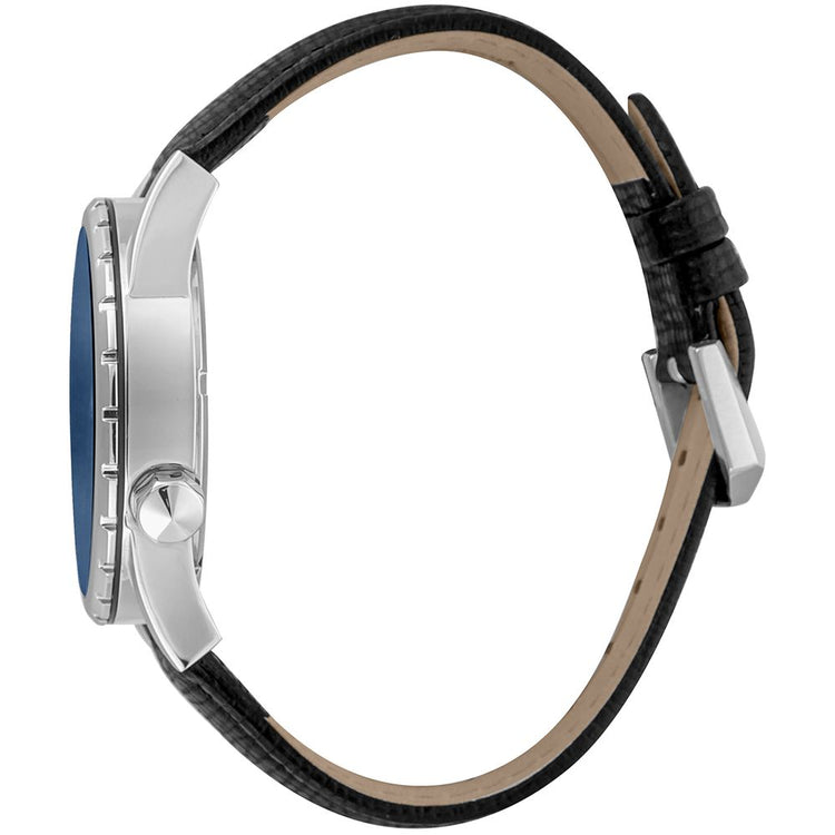 Black Leather Dress Watch