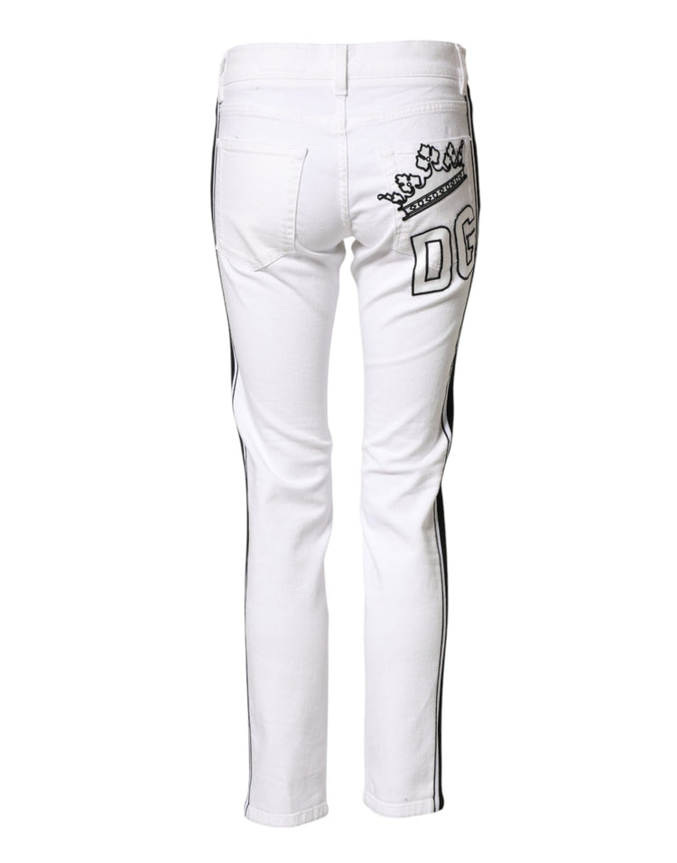 White Cotton Stretch Skinny Men Denim Jeans