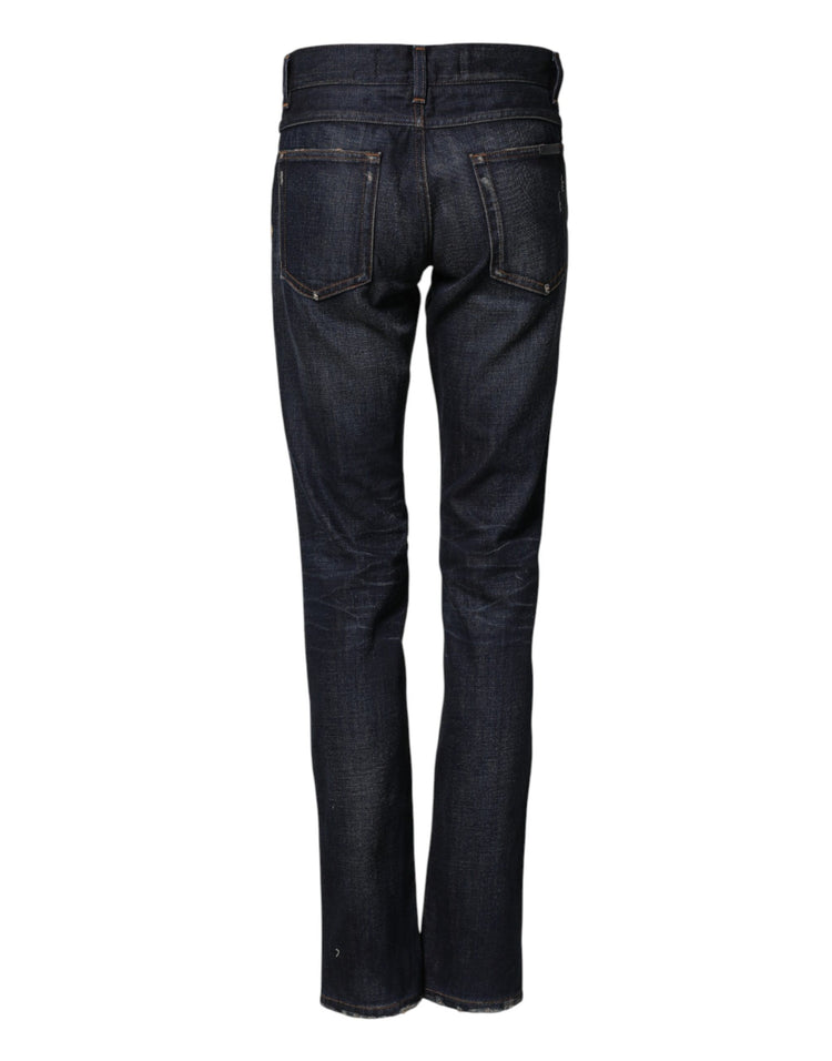 Dark Blue Watch GOLD Men Skinny Denim Jeans