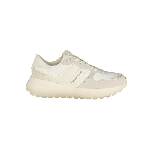 White Polyurethane Women Sneaker