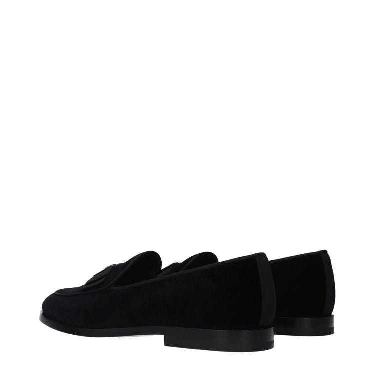 Black Velvet Slip-On Loafers