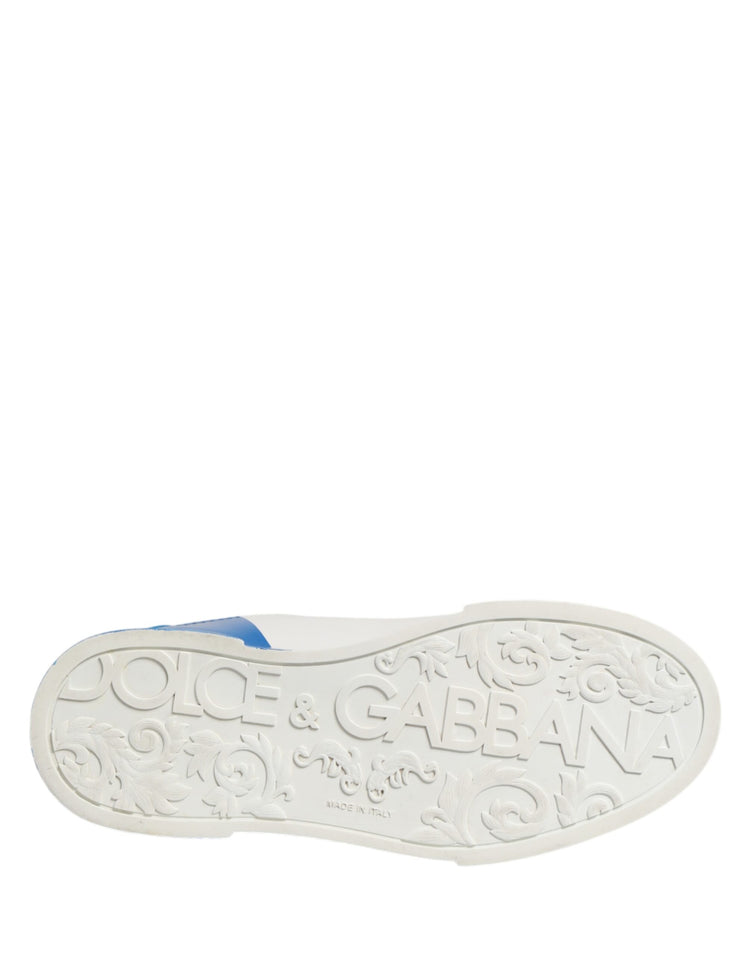 White Blue Portofino Low Top Sneakers Shoes