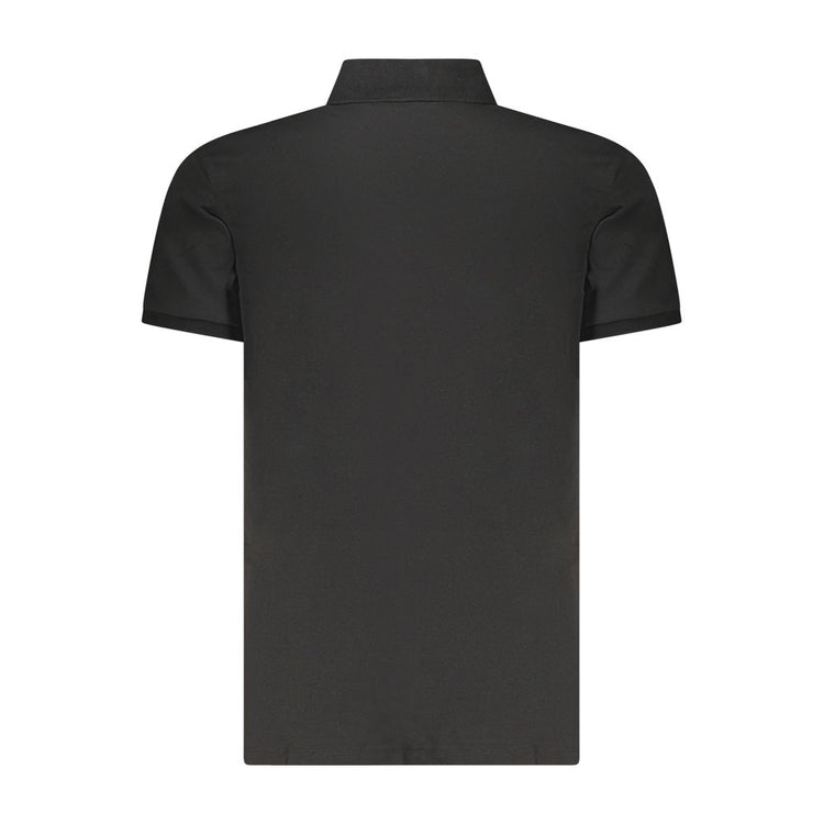 Black Cotton Men Polo Shirt