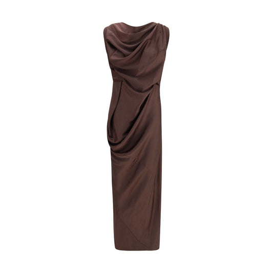 Brown Polyester Cocktail Dress