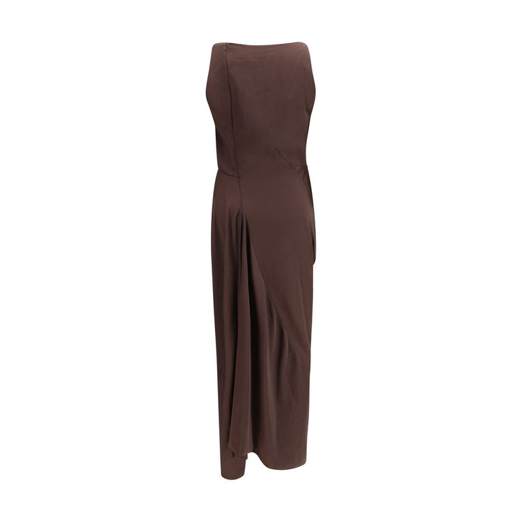 Brown Polyester Cocktail Dress